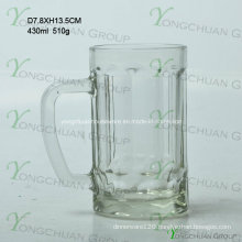 430ml Small Glass Bear Cup with Strip Nice Shape